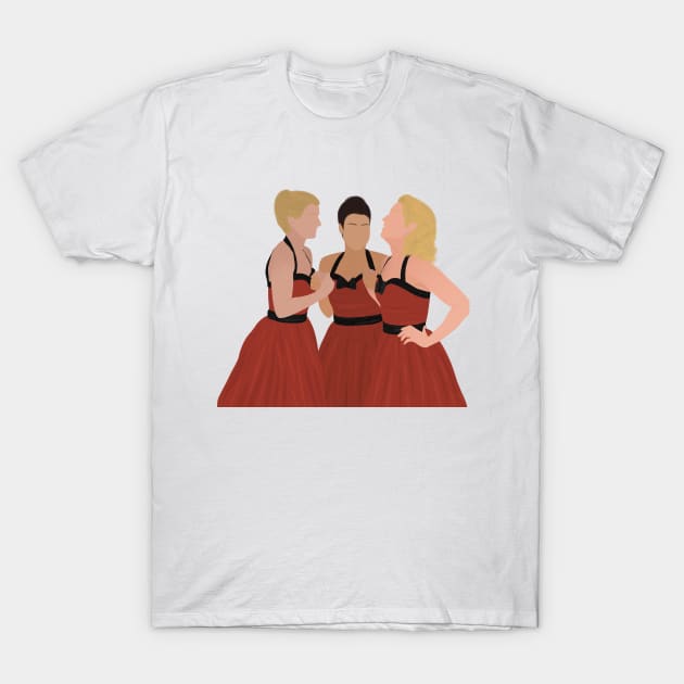 Glee The Unholy Trinity Quinn Brittany And Santana Red Dress Outfit T-Shirt by senaeksi